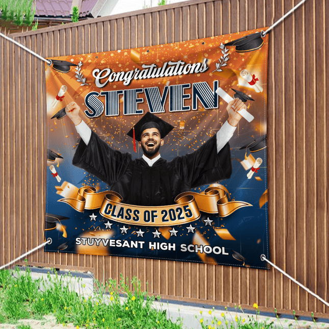Custom Photo Congrats Class Of 2026 Graduation Backdrop
