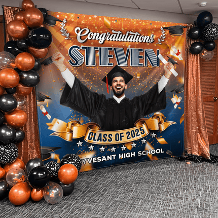 Custom Photo Congrats Class Of 2026 Graduation Backdrop