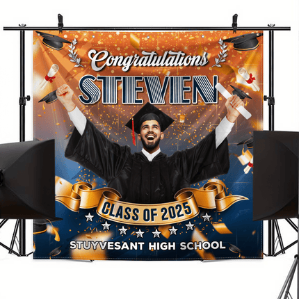 Custom Photo Congrats Class Of 2026 Graduation Backdrop