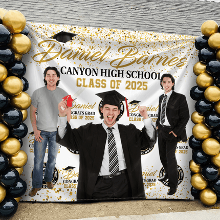 Custom Photo Congratulations Class Of 2026 Graduation Backdrop