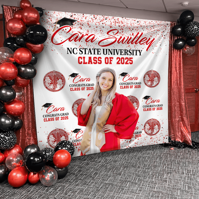 Custom Photo Congratulations Class Of 2026 Graduation Backdrop