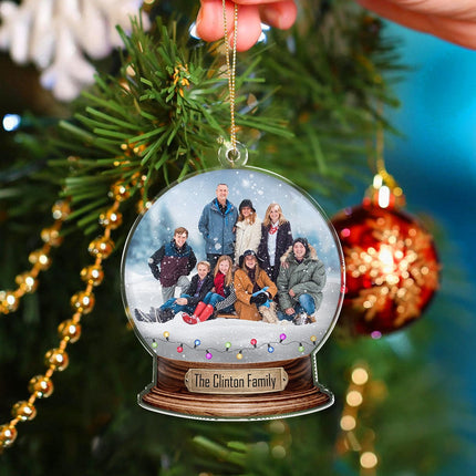 Custom Photo Family Snowglobe Acrylic Ornament