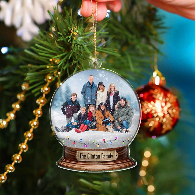 Custom Photo Family Snowglobe Acrylic Ornament