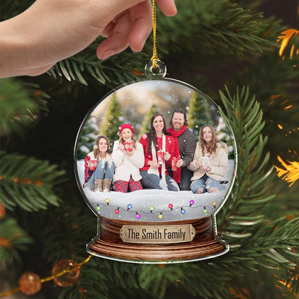 Custom Photo Family Snowglobe Acrylic Ornament