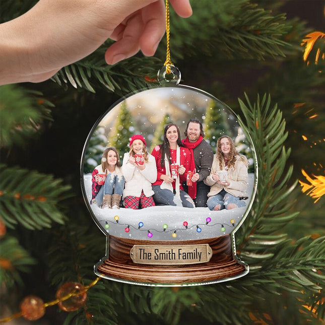Custom Photo Family Snowglobe Acrylic Ornament