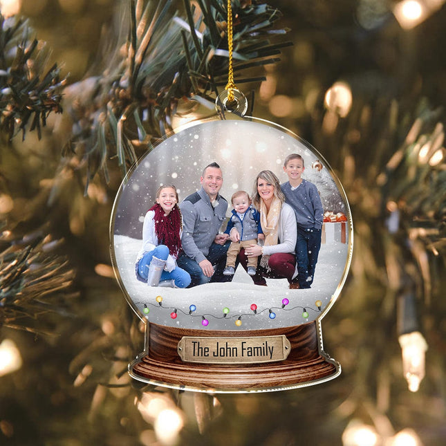 Custom Photo Family Snowglobe Acrylic Ornament