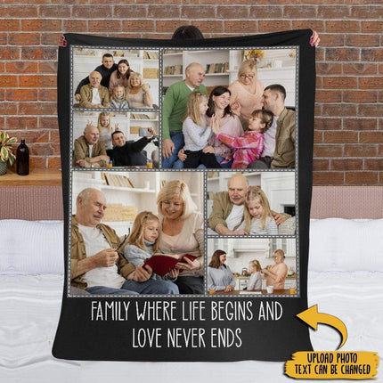 Custom Photo Fleece Blanket, Family Blanket, Besties Blanket