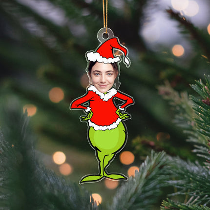 Custom Photo Funny Christmas Custom Face Family, Friends Acrylic Ornament
