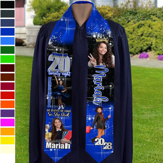 Custom Photo She Believed She Could Graduation Stoles