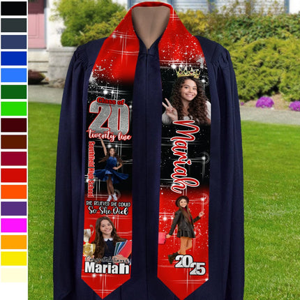 Custom Photo She Believed She Could Graduation Stoles