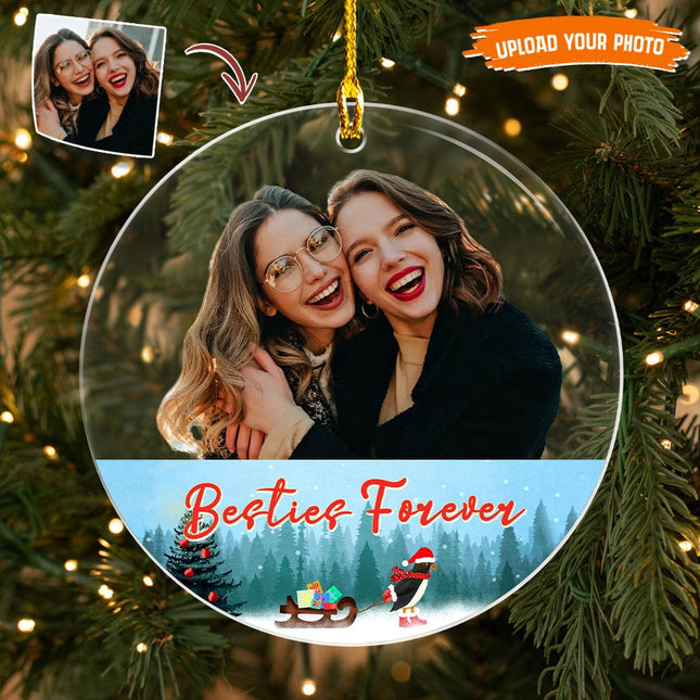Custom Photo There Is No Greater Gift Bestie Acrylic Ornament