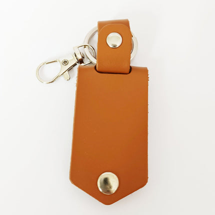 Custom Text Vintage Leather Photo Keychain