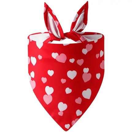 Love-heart Pattern Pet Dog Triangle Scarf