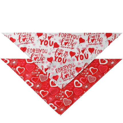 Love-heart Pattern Pet Dog Triangle Scarf