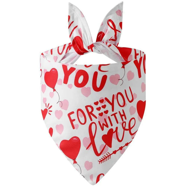 Love-heart Pattern Pet Dog Triangle Scarf