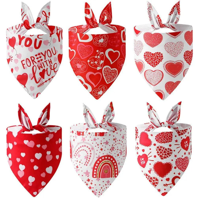 Love-heart Pattern Pet Dog Triangle Scarf