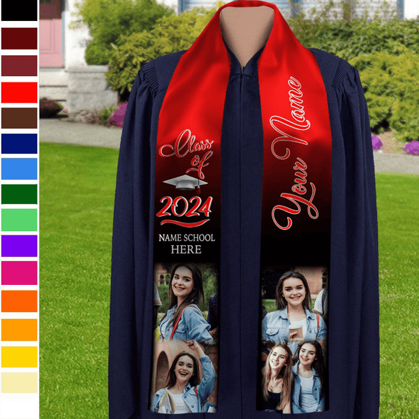 Photo Class of 2026 Stoles Sash, Graduation Gift, Senior Gift