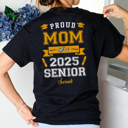 Proud Dad Of A Graduate Personalized Custom Backside Graduation Senior Shirt