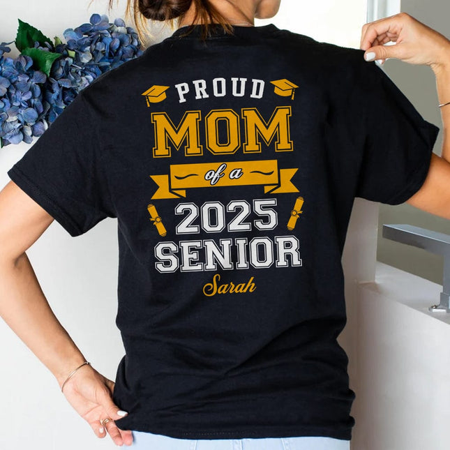 Proud Dad Of A Graduate Personalized Custom Backside Graduation Senior Shirt