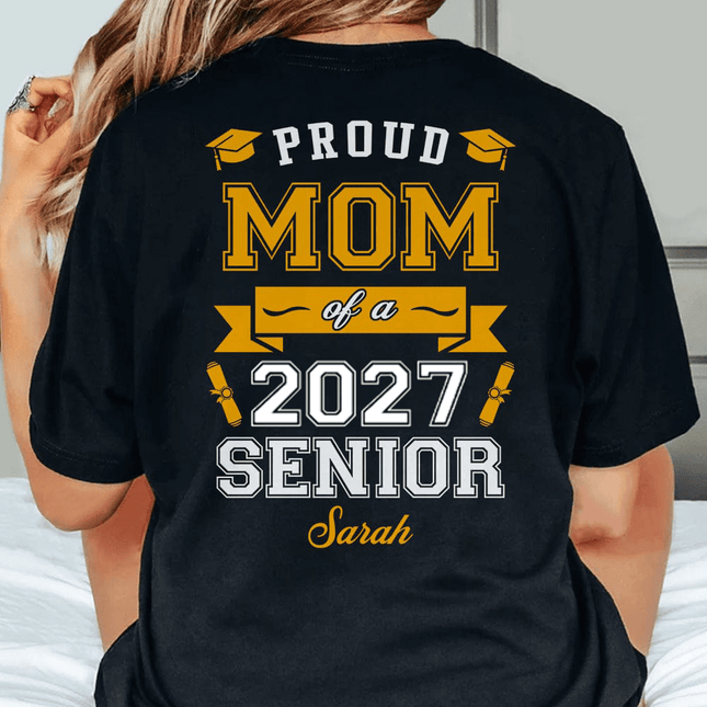 Proud Dad Of A Graduate Personalized Custom Backside Graduation Senior Shirt
