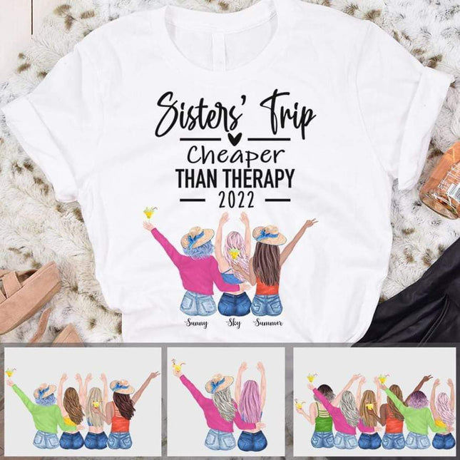 Sisters Trip Than Therapy 2021, Summer Sister Best Friend Shirt
