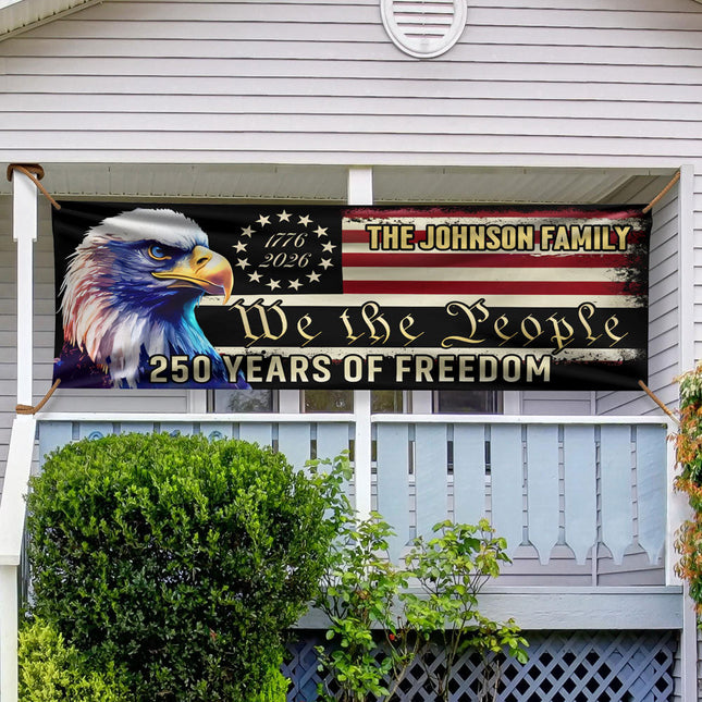 America 250th Anniversary Fence Banner We The People Patriotic Banner