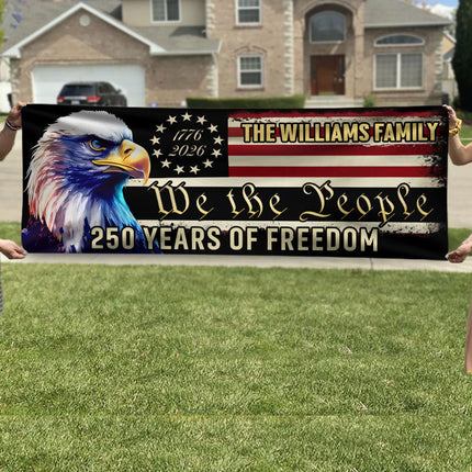 America 250th Anniversary Fence Banner We The People Patriotic Banner