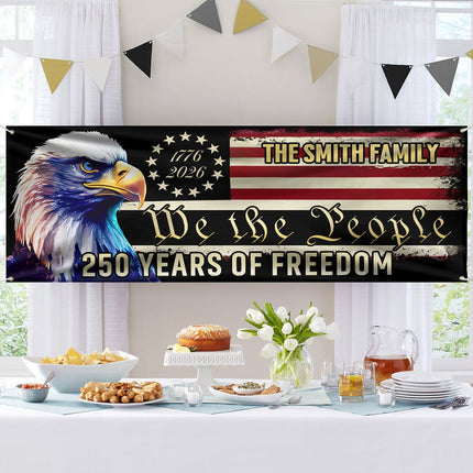 America 250th Anniversary Fence Banner We The People Patriotic Banner